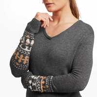 Maya V-Neck Sweater 390 Kharani Grey XL